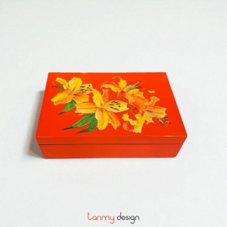 Rectangle lacquer box with flower 11*17*H5cm ( different designs )
